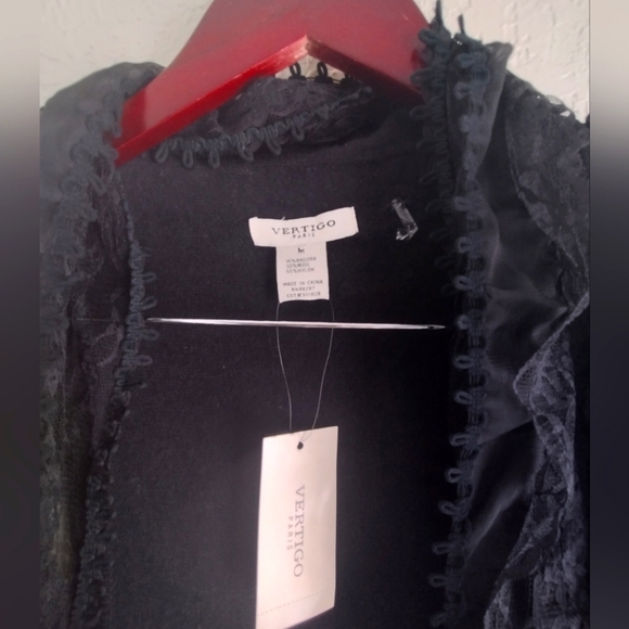 Vertigo Paris Black Ruffled Lace Cardigan - Picture 5 of 7